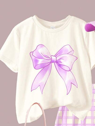 girls-sets طقم قصير الأكمام وقصير البنطال من قطعتين مناسب للفتيات المراهقات بتصميم بسيط وعفوي، مناسب للصيف
