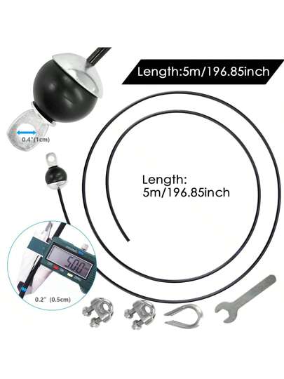 كابلات بكرات التمرين القابلة للتعديل 196بوصة/118بوصة/157بوصة ، حزم مقاومة الجاذبية الثقيلة 5مم لاستبدال بكرات الجيم المنزلي