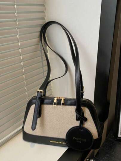 حقيبة كتف نسائية أنيقة ذات تصميم متناسق من إطارات ملونة وهيكل مميز، مناسبة للتسوق والمحافظ والتنقل، مناسبة للنساء الشابات، الطلاب الجامعيين، الموظفين في المكاتب. مناسبة للمكاتب والجامعات والعمل والأعمال والتنقل والأنشطة الخارجية والسفر والخروجات