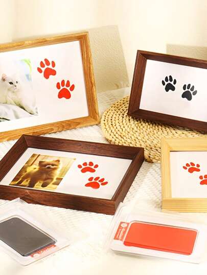 قطعة واحدة مجموعة بصمة قدم الحيوانات الأليفة، DIY ذكرى لالتقاط بصمة قدم قطتك أو كلبك، تخليد وحفظ ذكرى حيوانك الأليف بشكل دائم