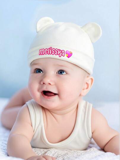 قبعة طفل رضيع ناعمة وآمنة مخصصة، مناسبة لاستخدام حديثي الولادة من 0-3 أشهر للأولاد والبنات باستمرار، قطعة واحدة