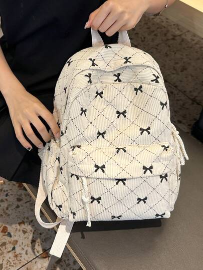 حقيبة ظهر كبيرة السعة للنساء بتصميم فراشة بسيط، متعددة الاستخدامات وأنيقة ، حقيبة أم قطيفة صغيرة الحجم للأوقات الحرة ، مناسبة للطلاب