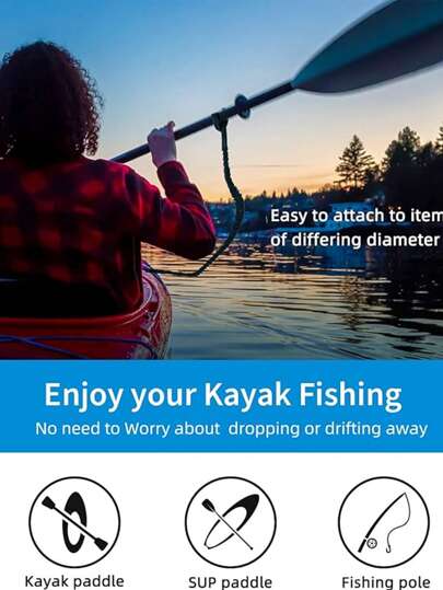 قطعة واحدة من اكسسوارات الكاياك - حبل تثبيت المجذاف ، حبل بسيط لمنع فقدان المجذاف ، حبل أمان لحزام القدم بالزوارق