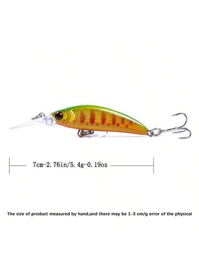HENGJIA قطعة واحدة طُعم صيد السمك مثقاب الطعم 7سم 5.4جرام طعم السمك الغارق ذبذبي الطويل بالليزر طعم صناعي صلب جيركبيت اكسسوارات صيد السمك البلطي
