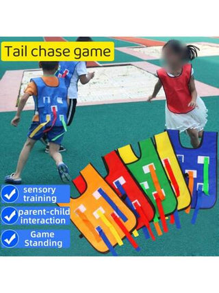 1 طقم لعبة تفاعلية للمطاردة بالخارج، 5 أذيال قابلة لإعادة الاستخدام، أنشطة للعائلة/الفناء والأطفال، لعبة تحدي جماعية للاستخدام في الخارج والشاطئ