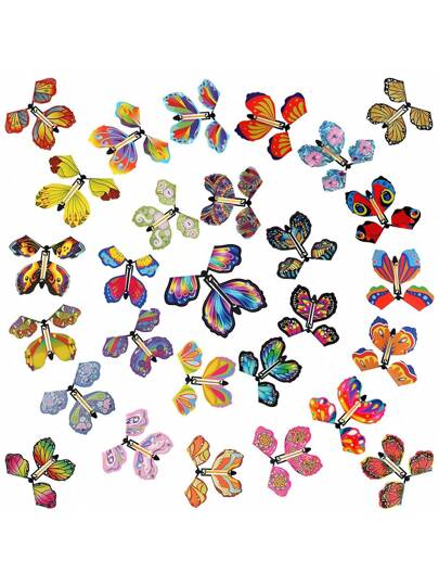 20 قطعة ألعاب فراشات ملونة، صندوق هدية مفاجأة منبثقة مع فراشات طائرة، ديكورات فراشة من الورق، هدية مثالية للاحتفال بعيد الميلاد - مناسبة لحشو هدايا عيد الميلاد، مكافآت الفصل الدراسي، صندوق المفاجأة DIY، البوم صور وتخريم (تصاميم متنوعة للفراشات)