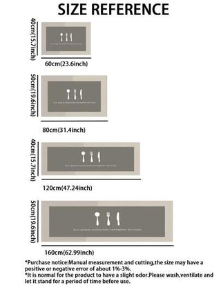 قطعة واحدة سجادة مطبخ من الديتوميت عالية الجودة ذات تصميم مبتكر لأدوات المائدة باللون الرمادي الأنيق، بطراز حديث وبسيط، وسادة مانعة للتعب في المطبخ، سجادة امتصاص مصنوعة من المطاط السيليكون للمطبخ والحمام ومدخل المنزل وغرفة الغسيل وغيرها.