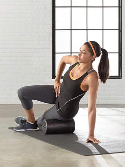 1 قطعة وشادة من الرغوة EPP، بسطح ناعم لتخفيف التوتر العضلي، عصا للتدليك، وسادة للياقة البدنية واليوغا والبيلاتس