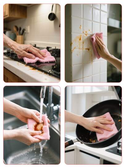 10 قطع من المناشف المصنوعة من الألياف الدقيقة فائقة الامتصاص للأطباق والأواني المنزلية، متعددة الألوان، عالية الكفاءة في التنظيف المطبخ والحمام وأماكن المعيشة