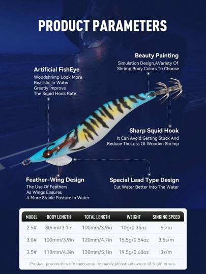 KINGDOM ألعاب صيد الحبار والروبيان من سلسلة مملكة EGI SHRIMPER المزنة 2.5 #/ 10جرام 3.0 #/ 15.5 جرام 3.5 #/ 19.5 جرام، طعوم الحبار والجمبري اللامع، سنانير الحبار، طعم سريع المفعول