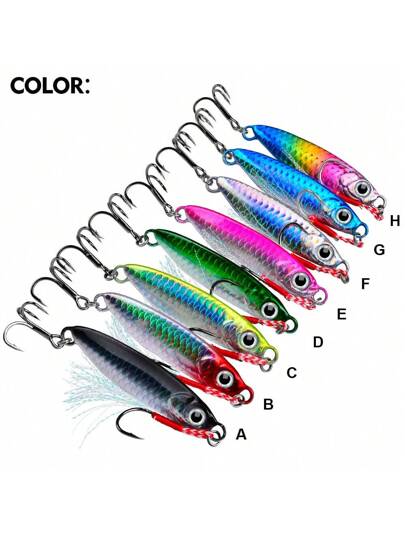 PROBEROS 8 قطع طعم الصيد الحديدي للرمي لمسافات بعيدة وزن من 7-30 جرام ، طُعم صيد السمك من القارب للبحر ، طُعم طعم صناعي من الحديد الرصاصي بتمثيل السمك