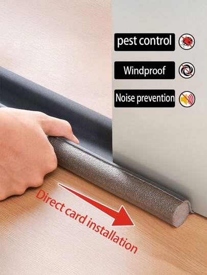 قطعة واحدة من شريط السد للباب ، شريط سد فجوة الإطار وشريط سد الحافة، حشية واقية من الرياح وصامتة، مصنوعة من مواد عالية الجودة مع إطار رغوة EPR مع قماش غير منسوج، يعاود الارتداد بسرعة بعد الضغط عليه، سهل التركيب، لا يلتصق بالأرضية