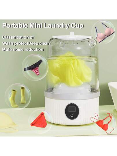 GENAI غسالة يدوية محمولة، قابلة للشحن عبر USB غسالة سفر محمولة صغيرة، 2 أوضاع غسيل قابلة للطي، غسيل عميق للملابس الداخلية، ملابس الأطفال والجوارب، مناسبة للشقق والمدارس الداخلية