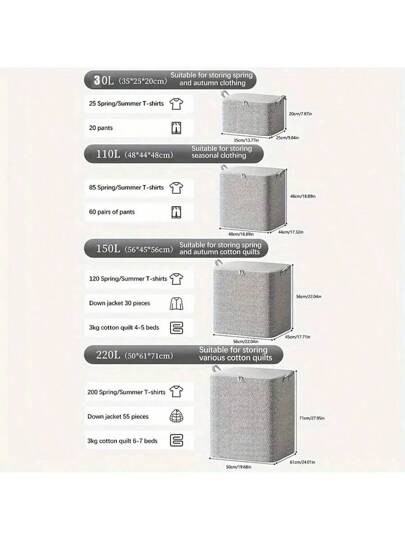صناديق تخزين قماشية قابلة للطي وذات أغطية ومقابض - بنمط سمكة عظمية ، أحجام متعددة (29.06/39.63/58.12 جالون) للملابس والبياضات والوسائد واللعب - منظم تحت السرير أو الدولاب، تخزين ملابس في الخزانة أو الدولاب، إكسسوار ديكوري محايد، إغلاق سوستة آمن