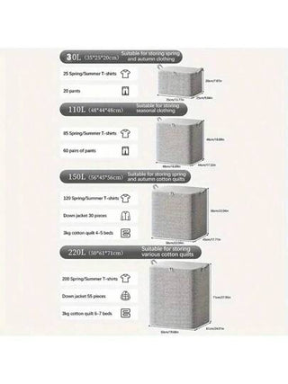 صناديق تخزين قماشية قابلة للطي وذات أغطية ومقابض - بنمط سمكة عظمية ، أحجام متعددة (29.06/39.63/58.12 جالون) للملابس والبياضات والوسائد واللعب - منظم تحت السرير أو الدولاب، تخزين ملابس في الخزانة أو الدولاب، إكسسوار ديكوري محايد، إغلاق سوستة آمن