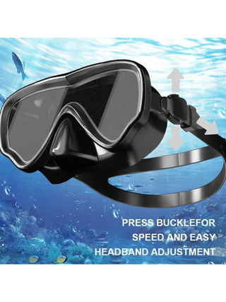 قناع الغوص للكبار، قناع وجه من قطعة واحدة من زجاج مقوى، حماية ضد الماء والضباب، لرياضات خارجية ومائية، نظارات السباحة