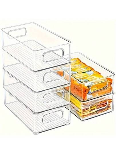 1 قطعة/3 قطع صندوق تخزين طعام شفاف على شكل درج للثلاجة، حامل منظم مطبخ، صندوق مقسم أدوات مائدة، صندوق تجميد للفواكه والخضروات