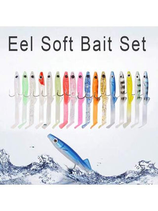 17 قطعة طعم سميك صرصور طري، مجموعة طعم ناعم، طعم سمك، معدات صيد السمك الناعمة للطعوم وطعم قنديل البحر والقاطوس