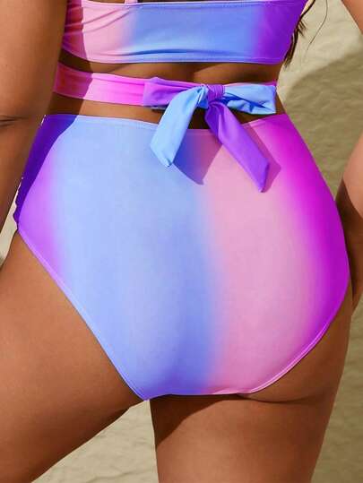 Swim Vcay سراويل سباحة كاجوال ذات طباعة أومبري للمرأة كبيرة الحجم