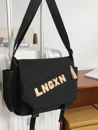 حقيبة رسول/كتف ذات تصميم عصري وشامل مع سعة كبيرة، حقيبة مدرسة/عمل، حقيبة كاجوال كورية الطراز