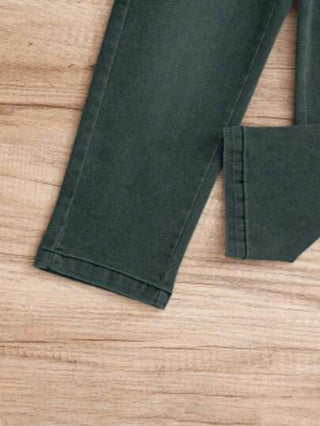 بنطلون ستان طويل للأولاد خصر مرن، من الدنيم الكاجوال المغسول، مناسب للخارج والحفلات وجميع الفصول