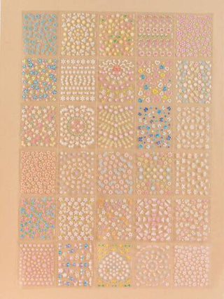 30 قطعة ملصقات فنون الأظافر بأشكال الأزهار ، اكسسوارات أظافر بأشكال قلب وزهور الأقحوان الملونة ثلاثية الأبعاد لاصقة ذاتيًا، مناسبة للنساء والفتيات