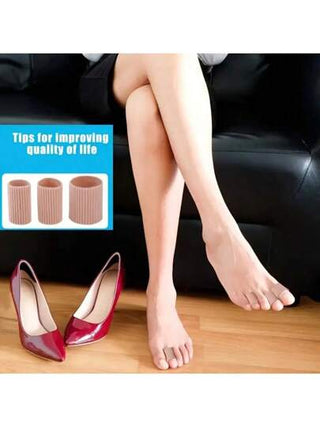 5 قطع واقي لأصابع القدم من الجل الناعم بلون بني، مصنوع من مواد مطاطية مرنة مناسب لأصابع اليدين والأقدام للرجال والنساء