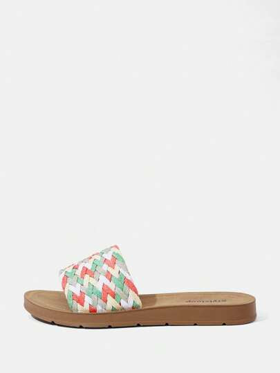 Styleloop صنادل سبلايت مريحة وناعمة للنساء، بتصميم نسيج ملون ومضاد للانزلاق وخفيف الوزن مناسب للصيف