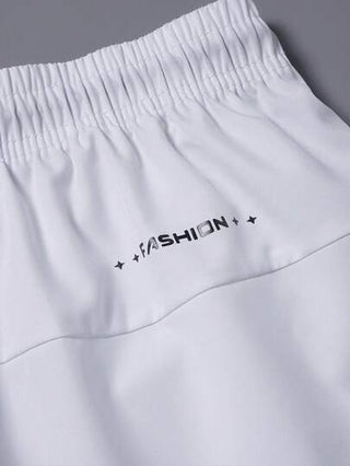 شورتات رياضية كاجوال بيضاء للرجال ، شورتات صيفية متعددة الاستخدام مع خصر بحبل سحاب وجيوب ، طول متوسط الفخذ