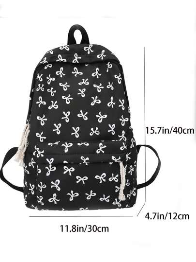 حقيبة ظهر عملية كاجوال كبيرة السعة متعددة الجيوب مصنوعة من النايلون الأحادي اللون، متعددة الاستخدامات والوظائف مناسبة للطلاب والسيدات والرحلات الخارجية، متينة