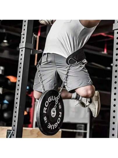 قطعة واحدة من حزام الخصر من النيوبرين للياقة البدنية وبناء العضلات مع سلسلة لتمارين القوة والشد تدريب رفع الأثقال