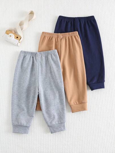 Cozy Pixies 3 قطع مجموعة بناطيل طفل ملائمة أولي مطاطية الخصر، بأنماط أحرف مُحاكة بالأسلوب الكاجوال