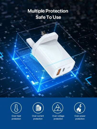 جهاز شحن سريع 20 واط من النوع C وسرعة QC3.0 مزود بمنفذين للشحن لجهاز 16/15، 16 برو، 16 برو ماكس، 15، 15 برو، 15 بلس، 15 برو ماكس، iPad برو، Air، Mini، Galaxy S23+، S23، S22، S21 FE، S20 Ultra 5G، Note 20، Pixel 7، 6 برو، 5، 4، 3، 6a، 5a، 4a، 3a XL، مناسب