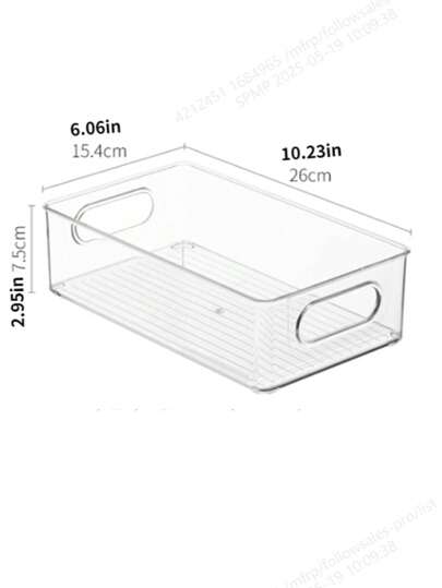 1 قطعة/2 قطعة صندوق تخزين شفاف لتنظيم الثلاجة ،صندوق تخزين الفواكه والخضروات، سلة تخزين منزلية للمطبخ من البولي إيثيلين