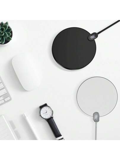 شاحن لا سلكي سريع للكمبيوتر المكتبي 15 واط مع شاشة رقمية