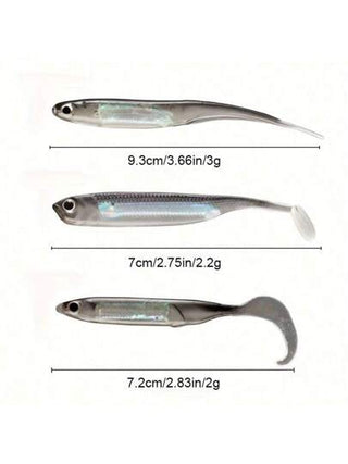 5 قطع / عبوة طعوم لينة للصيد ، طعوم ذيل إبرة / ذيل منحنى / شكل T ، أدوات صيد