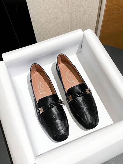 Mengshangli أحذية جلدية مسطحة سهلة الارتداء للسيدات، بتصميم صيني ملون متقاطع مناسبة للاستخدام اليومي والخارجي في جميع المواسم