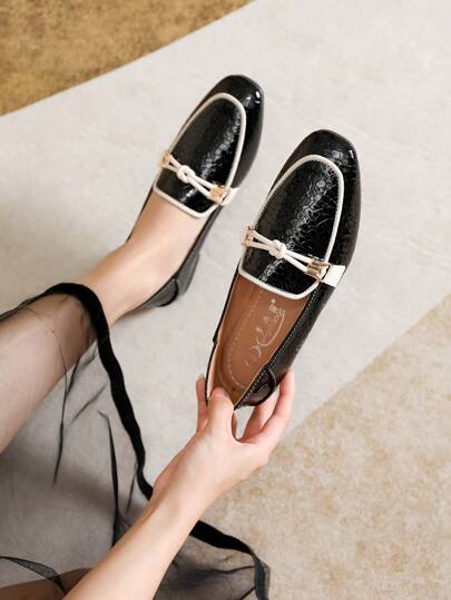 Mengshangli شبشب نسائي كاجوال، بتصميم متين مبرشم بتراكيب قماشية أنيقة، أحذية جلدية مسطحة متعددة الاستخدامات، مناسبة للخارج في جميع الفصول