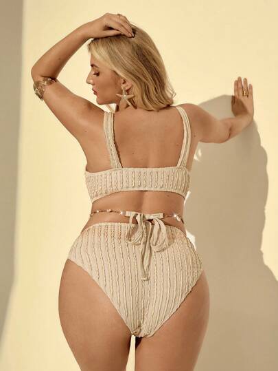 Auralis ملابس سباحة قطعة واحدة بلون أحادي ذات فتحات للمقاسات الكبيرة للعطلات والشاطئ