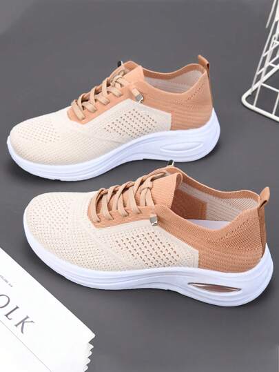 أحذية رياضية بخيط شرابة بنمط كاجوال قماش لون أحادي مناسبة للاستخدام في جميع الفصول