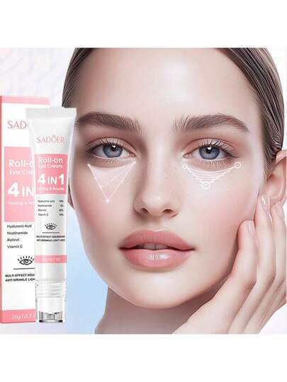 كريم عيون 4N1 يحتوي على الكافيين والمكونات الأخرى، يرطب بعمق، يشد البشرة حول العين فوراً، يجعل البشرة أكثر مرونة، صيغة لطيفة، مناسب لجميع أنواع البشرة