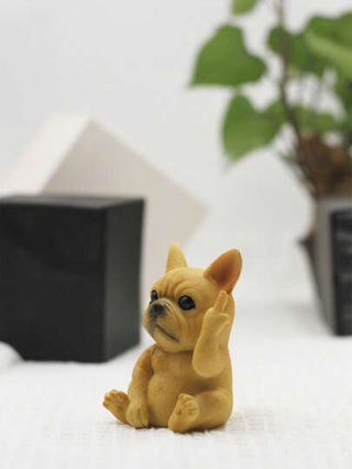 تمثال كلب رزين صغير بوضع الإصبع الأوسط لديكور الطاولة، اكسسوارات حديقة مصغرة، من الحرف الرزينية الإبداعية