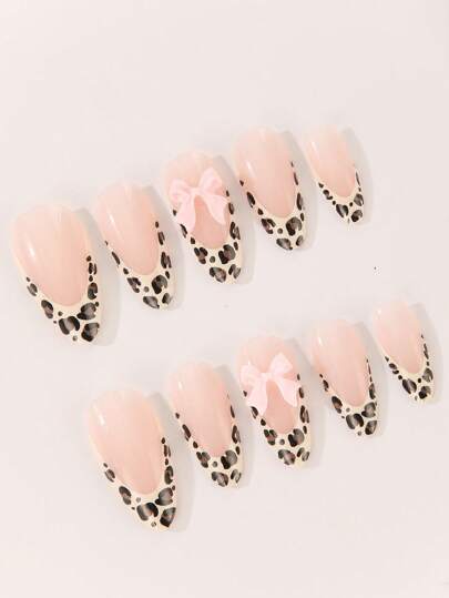 24 قطعة أقواس مطبوعة بنمط نمر فرنسي لإمدادات الأظافر بالإضافة إلى شريط ملف أظافر واحد وشريط لاصق ثنائي الوجه واحد