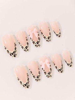 24 قطعة أقواس مطبوعة بنمط نمر فرنسي لإمدادات الأظافر بالإضافة إلى شريط ملف أظافر واحد وشريط لاصق ثنائي الوجه واحد