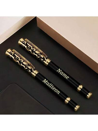 قلم معدني فاخر محفور شخصيًا - تصميم إرجونومي، إغلاق بتدوير، قلم توقيع لأعمال، محفور باسم وعبارة مخصصة - هدية مثالية لصديق، عيد الأب، عيد الحب، عيد الميلاد، عيد المعلم