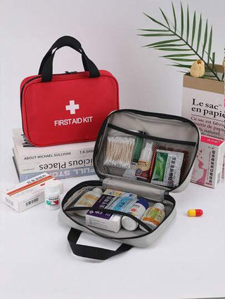 حقيبة طبية محمولة قطعة واحدة، صندوق إسعافات أولية مقاوم للماء للطوارئ، حقيبة تخزين الأدوية للسفر والأنشطة الخارجية والوقاية من الجائحة
