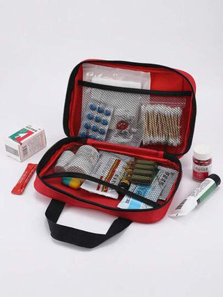 حقيبة طبية محمولة قطعة واحدة، صندوق إسعافات أولية مقاوم للماء للطوارئ، حقيبة تخزين الأدوية للسفر والأنشطة الخارجية والوقاية من الجائحة