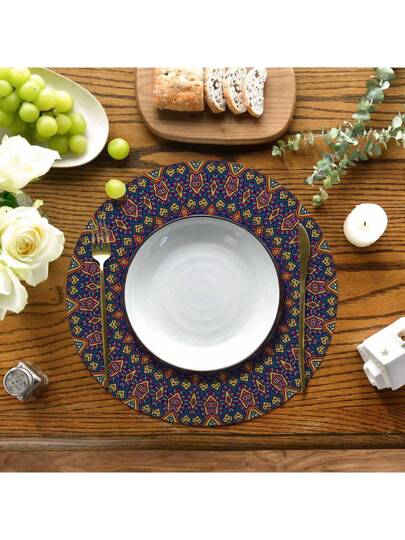 1/2/4 قطع من الشراشف الكتانية المائدة المستديرة، ديكور طبيعي للمائدة في المطبخ والمنزل