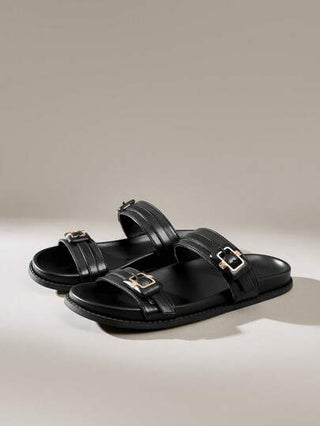 Solecia نعال شاطئ شبشب قاعدة سميكة أسود عطلة ، للنساء'