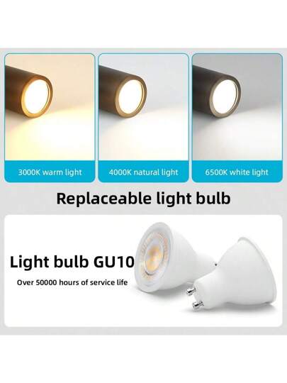 ضوء بقعة GU10 بطراز معدني قديم للسقف المنخفض، مصباح معلّق إسطواني قابل للتعديل باللون الأسود/الأبيض، متوافق مع مصدر إضاءة GU10، جهد كهربائي 85 فولت - 265 فولت، سهل التركيب، بدون وميض، مناسب للمتاجر والمقاهي والمطاعم وغرف النوم وغرف المعيشة والبارات، إضاءة